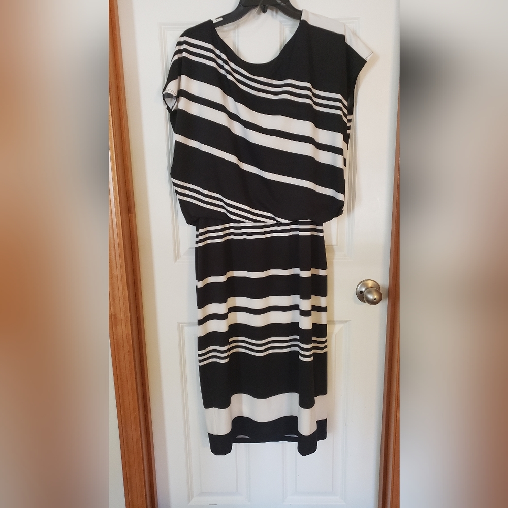 Covington Black and White stripe dress